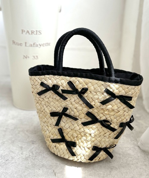 Julia Boutique（ジュリアブティック）の「リボンカゴバッグ/24130（かごバッグ・レディース・ブラック・ONE）」の9枚目の写真