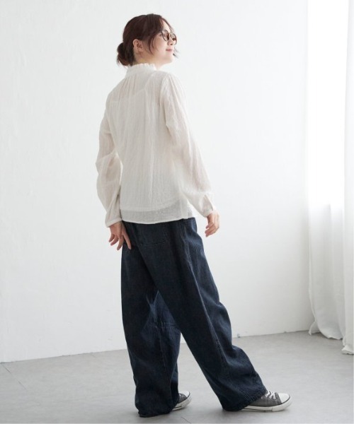 LBC（エルビーシー）の「オーガニックコットン襟フリルブラウス（シャツ/ブラウス・レディース・ホワイト/ブラック/ブラウン系その他・M/L）」の7枚目の写真