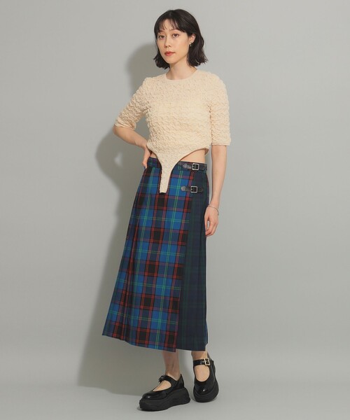 Ray BEAMS（レイビームス）の「シャーリング ボディスーツ（ニット/セーター・レディース・ベージュ/レッド・ONE SIZE）」の10枚目の写真