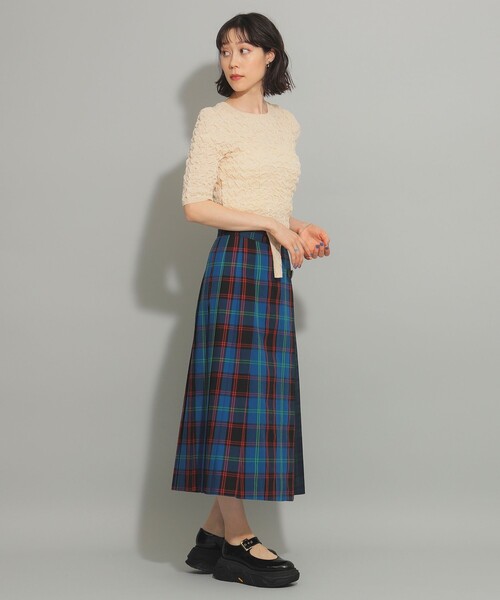 Ray BEAMS（レイビームス）の「シャーリング ボディスーツ（ニット/セーター・レディース・ベージュ/レッド・ONE SIZE）」の9枚目の写真