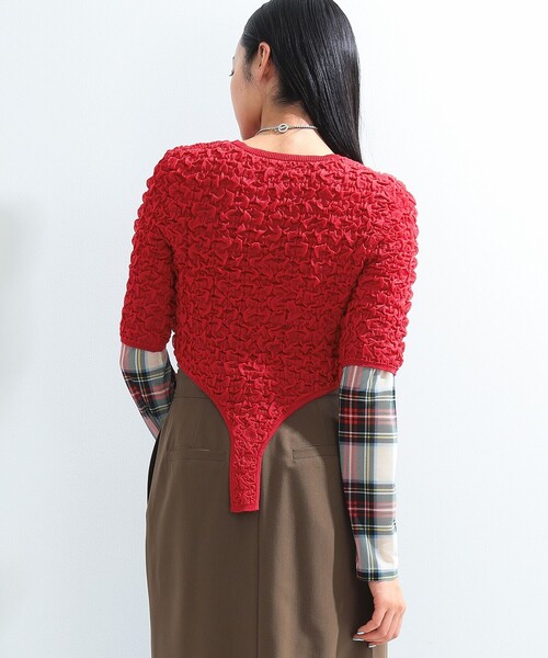 Ray BEAMS（レイビームス）の「シャーリング ボディスーツ（ニット/セーター・レディース・ベージュ/レッド・ONE SIZE）」の21枚目の写真