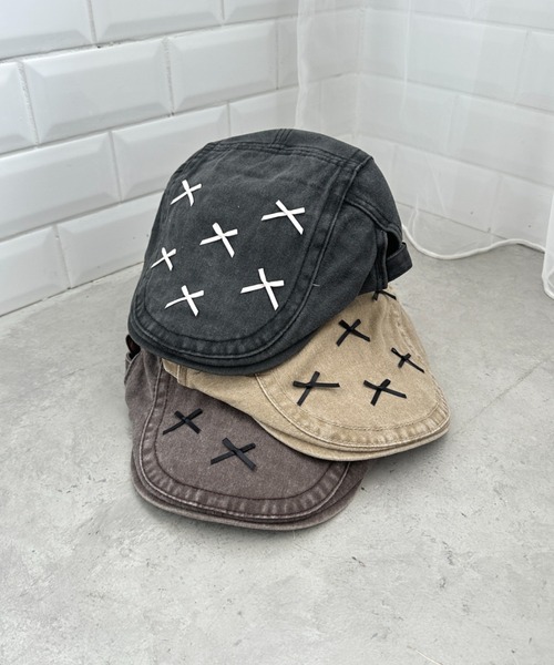 SOLLON.(ソルロン)の「メニーリボンビンテージハンチング帽(ハンチング/ベレー帽・レディース・ブラウン/ベージュ/ブラック・FREE)」の5枚目の写真