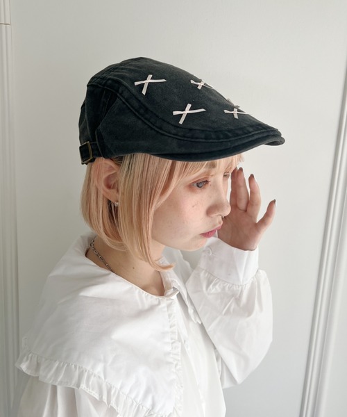 SOLLON.(ソルロン)の「メニーリボンビンテージハンチング帽(ハンチング/ベレー帽・レディース・ブラウン/ベージュ/ブラック・FREE)」の8枚目の写真