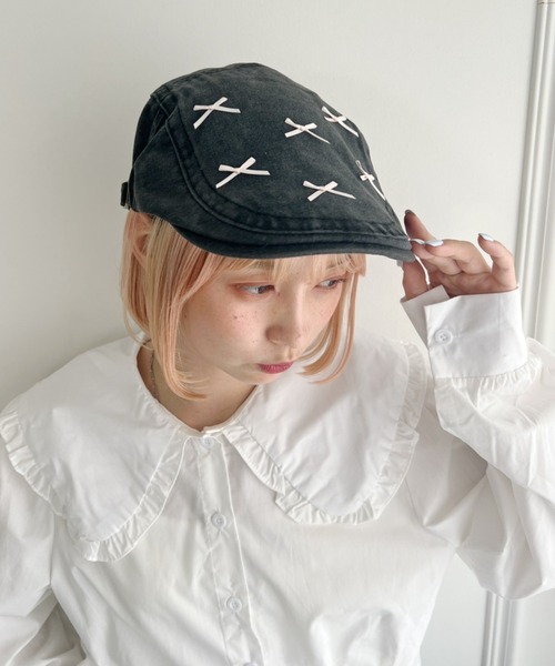 SOLLON.(ソルロン)の「メニーリボンビンテージハンチング帽(ハンチング/ベレー帽・レディース・ブラウン/ベージュ/ブラック・FREE)」の7枚目の写真