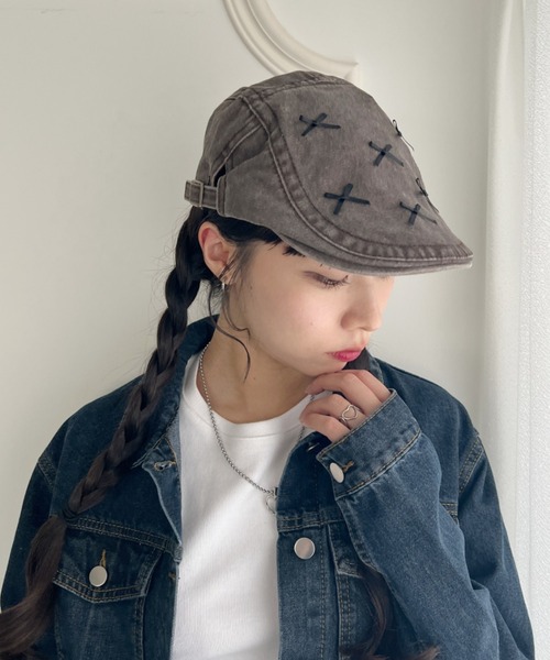 SOLLON.(ソルロン)の「メニーリボンビンテージハンチング帽(ハンチング/ベレー帽・レディース・ブラウン/ベージュ/ブラック・FREE)」の13枚目の写真