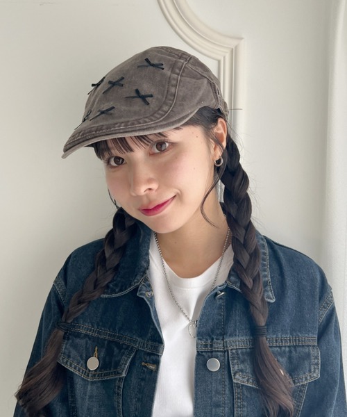 SOLLON.(ソルロン)の「メニーリボンビンテージハンチング帽(ハンチング/ベレー帽・レディース・ブラウン/ベージュ/ブラック・FREE)」の11枚目の写真