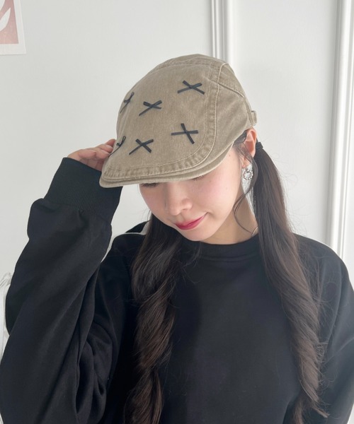 SOLLON.(ソルロン)の「メニーリボンビンテージハンチング帽(ハンチング/ベレー帽・レディース・ブラウン/ベージュ/ブラック・FREE)」の16枚目の写真