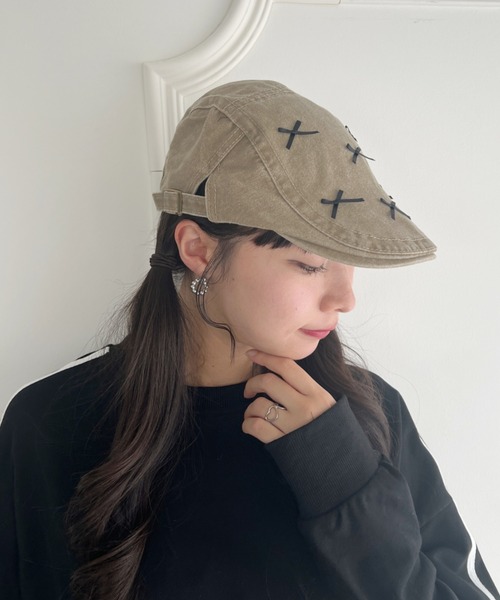 SOLLON.(ソルロン)の「メニーリボンビンテージハンチング帽(ハンチング/ベレー帽・レディース・ブラウン/ベージュ/ブラック・FREE)」の18枚目の写真