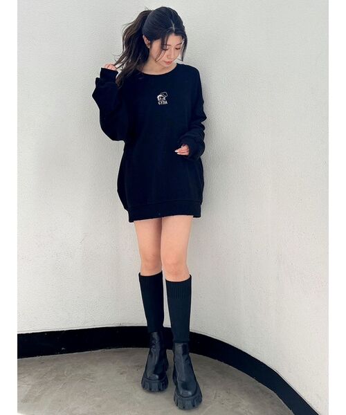 GYDA（ジェイダ）の「BETTY×GYDA Coffee BIGスウェットトップス（スウェット・レディース・ブラック/ボルドー/オフホワイト・FREE）」の16枚目の写真