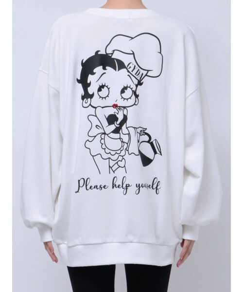 GYDA（ジェイダ）の「BETTY×GYDA Coffee BIGスウェットトップス（スウェット・レディース・ブラック/ボルドー/オフホワイト・FREE）」の7枚目の写真
