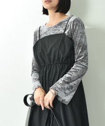 【ａｃｔｕｅｌ】メッシュベロアボートネック長袖シャツ