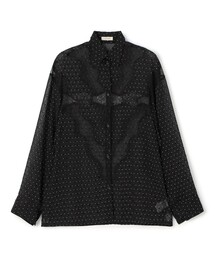 シルクドットプリント レギュラーカラーシャツ