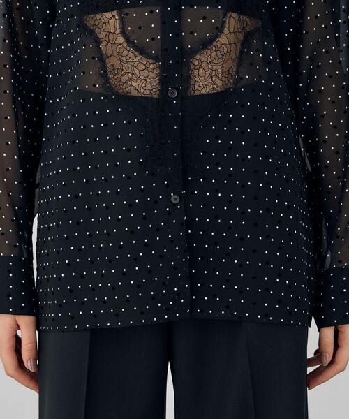 シルクドットプリント レギュラーカラーシャツ（シャツ/ブラウス