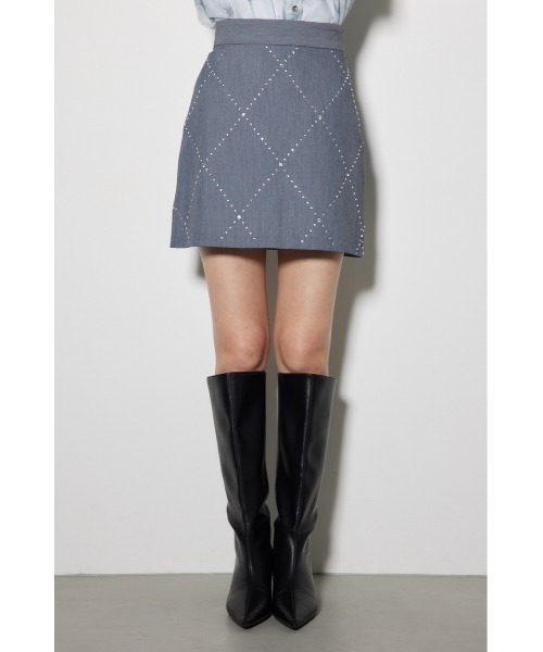 rienda(リエンダ)の「ラインストーンミニスコートショートパンツ(スカート・レディース・ブラック/グレー・X-SMALL/SMALL/MEDIUM)」の4枚目の写真