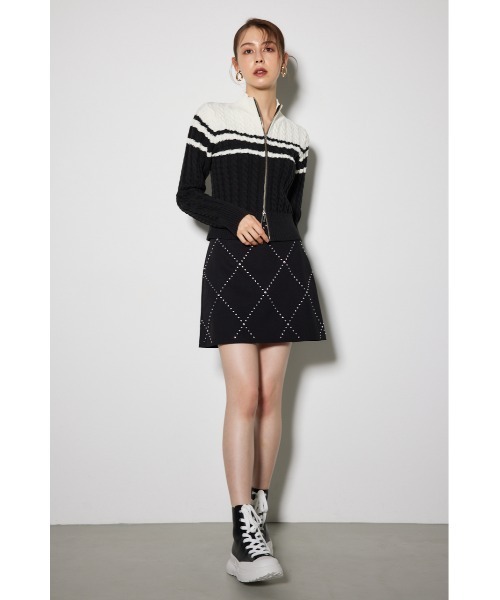 rienda(リエンダ)の「ラインストーンミニスコートショートパンツ(スカート・レディース・ブラック/グレー・X-SMALL/SMALL/MEDIUM)」の5枚目の写真