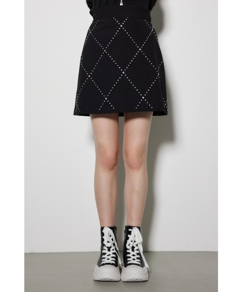 rienda(リエンダ)の「ラインストーンミニスコートショートパンツ(スカート・レディース・ブラック/グレー・X-SMALL/SMALL/MEDIUM)」の7枚目の写真