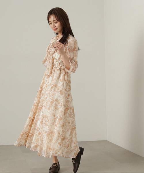 PROPORTION BODY DRESSING（プロポーションボディドレッシング）の「フラワーリボンシャーリングワンピース / 1214240506（ワンピース・レディース・ブラック/ベージュ系その他・SMALL/MEDIUM）」の15枚目の写真