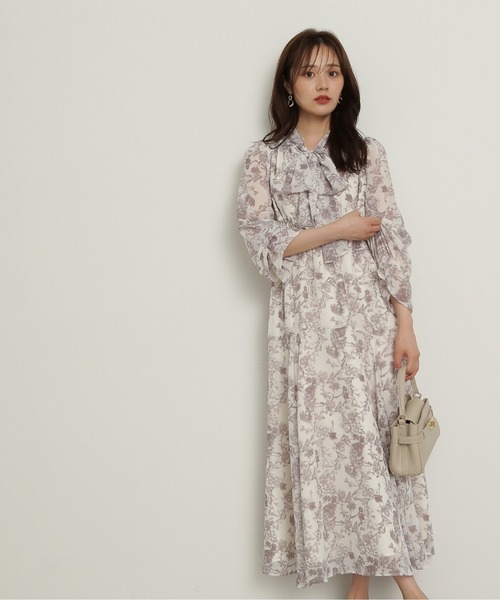 PROPORTION BODY DRESSING（プロポーションボディドレッシング）の「フラワーリボンシャーリングワンピース / 1214240506（ワンピース・レディース・ブラック/ベージュ系その他・SMALL/MEDIUM）」の8枚目の写真