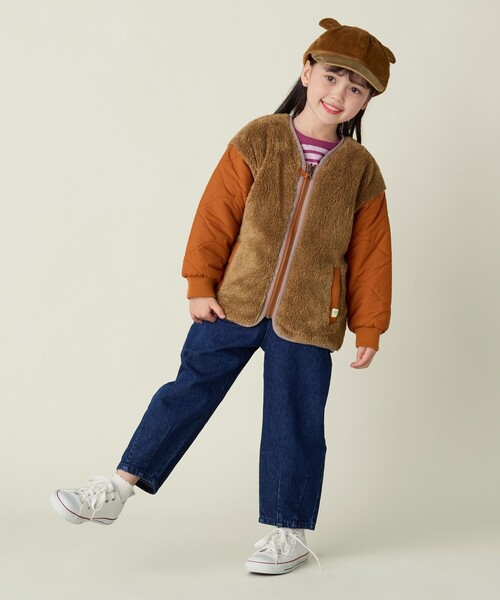 BEAMS mini（ビームスミニ）の「コーデュロイ クマ キャップ 2024FW（キャップ・キッズ・ブラウン/オフホワイト/ピンク・ONE SIZE）」の5枚目の写真