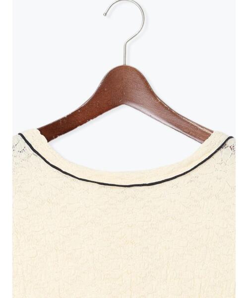 Te chichi TERRASSE(テチチテラス)の「花柄シャーリング配色メロートップス(Tシャツ/カットソー・レディース・イエロー/オフホワイト/ブラック・F)」の8枚目の写真