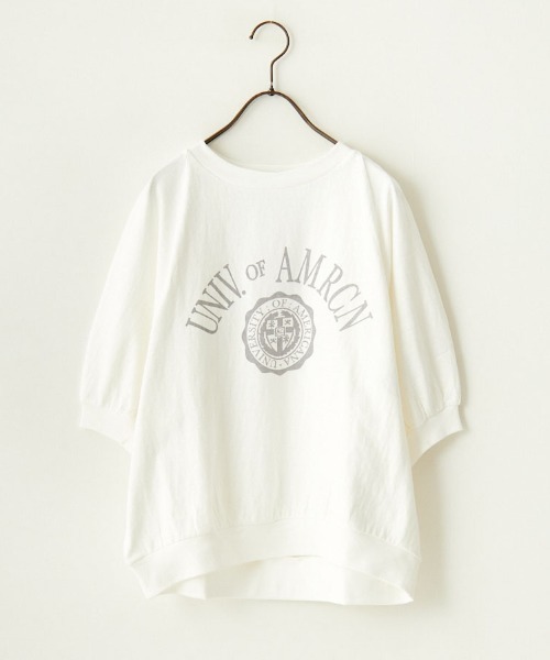 AMERICANA（アメリカーナ）の「[Americana/アメリカーナ] ラグランスリーブ カレッジプリントTシャツ（Tシャツ/カットソー・レディース・グレー/オートミール/ホワイト・ONE SIZE）」の13枚目の写真
