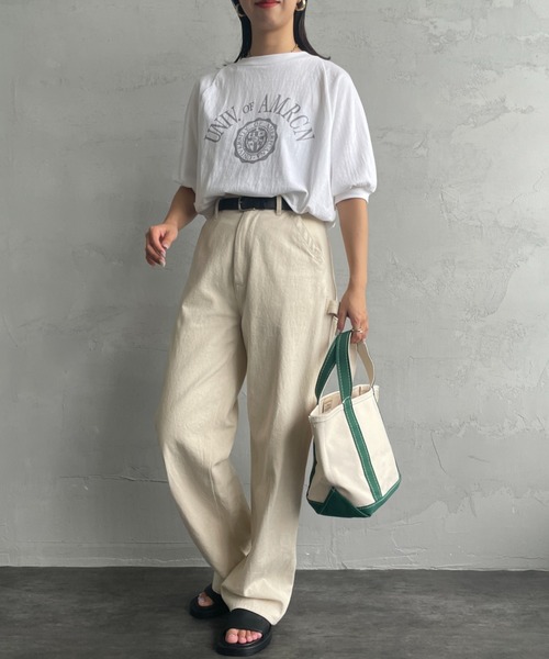 AMERICANA（アメリカーナ）の「[Americana/アメリカーナ] ラグランスリーブ カレッジプリントTシャツ（Tシャツ/カットソー・レディース・グレー/オートミール/ホワイト・ONE SIZE）」の21枚目の写真