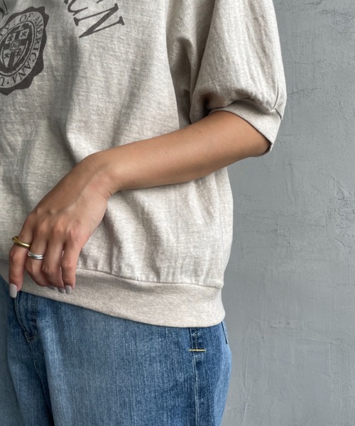 AMERICANA（アメリカーナ）の「[Americana/アメリカーナ] ラグランスリーブ カレッジプリントTシャツ（Tシャツ/カットソー・レディース・グレー/オートミール/ホワイト・ONE SIZE）」の11枚目の写真