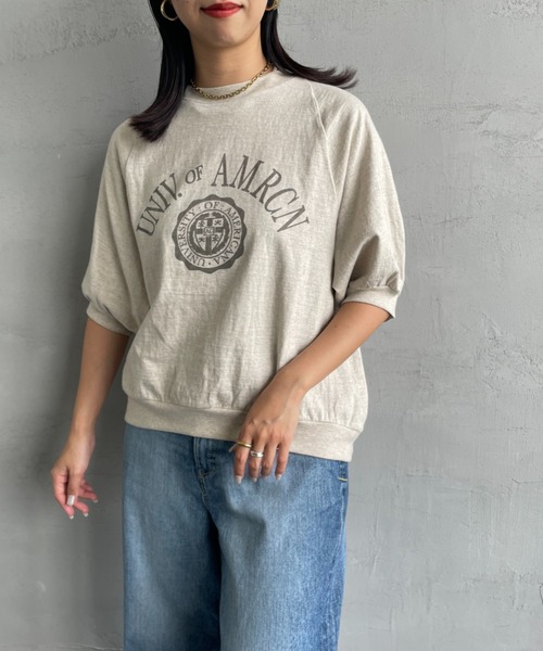 tシャツ 「Americana/アメリカーナ」 ヴィンテージリブ バルーンスリーブカットソー レディース AMERICANA tシャツ 「Americana/アメリカーナ」 ヴィンテージ