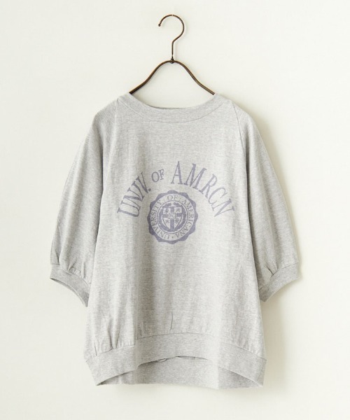 AMERICANA（アメリカーナ）の「[Americana/アメリカーナ] ラグランスリーブ カレッジプリントTシャツ（Tシャツ/カットソー・レディース・グレー/オートミール/ホワイト・ONE SIZE）」の12枚目の写真