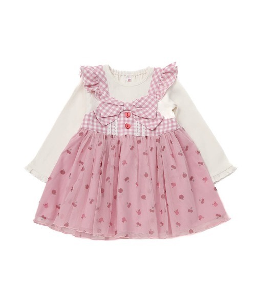 coeur a coeur(クーラクール)の「coeur a coeur ドッキングワンピース(ワンピース・キッズ・レッド/ピンク・110cm/100cm/90cm/80cm)」の3枚目の写真