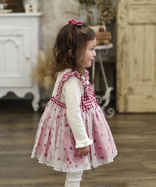 coeur a coeur(クーラクール)の「coeur a coeur ドッキングワンピース(ワンピース・キッズ・レッド/ピンク・110cm/100cm/90cm/80cm)」の11枚目の写真