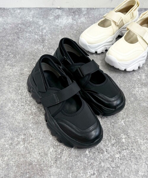 fredy emue（フレディエミュ）の「スニーカーソールメリージェーン（スニーカー・レディース・キナリ/ブラック・S/M/L）」の9枚目の写真