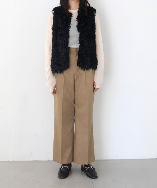 HER CLOSET(ハークローゼット)の「【vingtrois】フェザーフリンジベスト(ベスト・レディース・アイボリー/ブラック・M)」の16枚目の写真