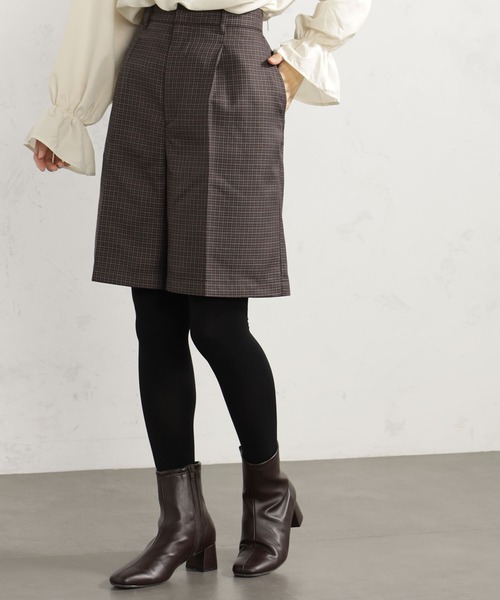 FOUND GOOD（ファウンドグッド）の「ウールライクショーツ（その他パンツ・レディース・ブラウン系/ブラック/ブラウン系8・L/S/M）」の2枚目の写真