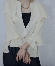 Ezick | BIGカラーヨウリュウプリーツブラウス(シャツ/ブラウス)