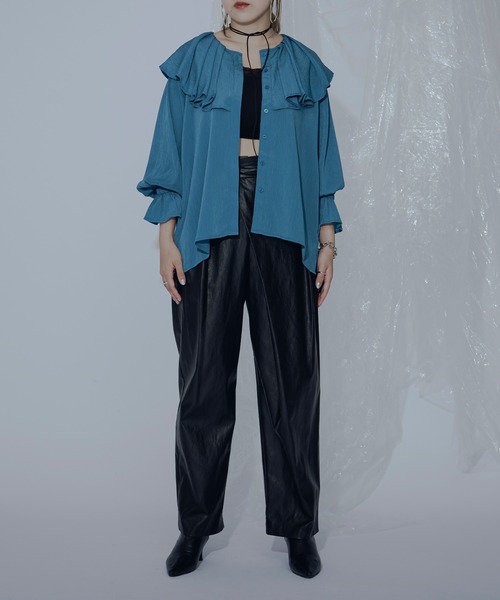 Ezick（エジック）の「BIGカラーヨウリュウプリーツブラウス（シャツ/ブラウス・レディース・ブラック/アイボリー/その他・FREE）」の14枚目の写真