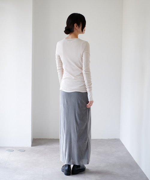 EMILY WEEK（エミリーウィーク）の「《WEB限定追加》パウダリーコットンプルオーバー（ベージュ）（Tシャツ/カットソー・レディース・サックスブルー/ホワイト/ベージュ・FREE）」の7枚目の写真