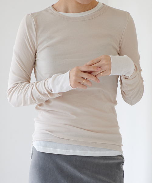 セール】《WEB限定追加》パウダリーコットンプルオーバー（ベージュ