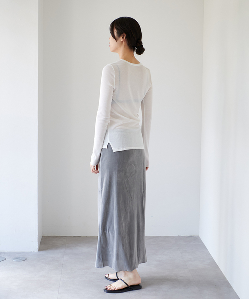 EMILY WEEK（エミリーウィーク）の「《WEB限定追加》パウダリーコットンプルオーバー（ベージュ）（Tシャツ/カットソー・レディース・サックスブルー/ホワイト/ベージュ・FREE）」の12枚目の写真