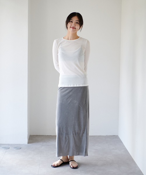 EMILY WEEK（エミリーウィーク）の「《WEB限定追加》パウダリーコットンプルオーバー（ベージュ）（Tシャツ/カットソー・レディース・サックスブルー/ホワイト/ベージュ・FREE）」の14枚目の写真