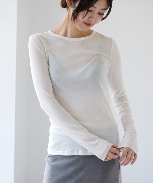 EMILY WEEK（エミリーウィーク）の「《WEB限定追加》パウダリーコットンプルオーバー（ベージュ）（Tシャツ/カットソー・レディース・サックスブルー/ホワイト/ベージュ・FREE）」の16枚目の写真