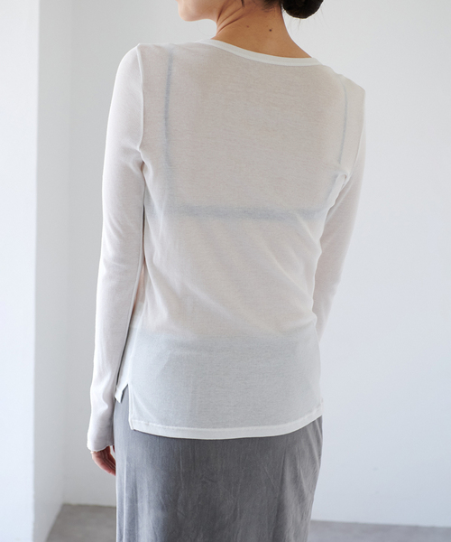 EMILY WEEK（エミリーウィーク）の「《WEB限定追加》パウダリーコットンプルオーバー（ベージュ）（Tシャツ/カットソー・レディース・サックスブルー/ホワイト/ベージュ・FREE）」の19枚目の写真