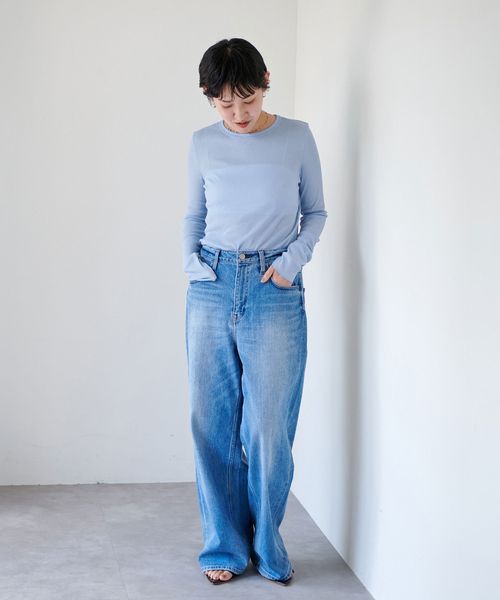 EMILY WEEK（エミリーウィーク）の「《WEB限定追加》パウダリーコットンプルオーバー（ベージュ）（Tシャツ/カットソー・レディース・サックスブルー/ホワイト/ベージュ・FREE）」の20枚目の写真