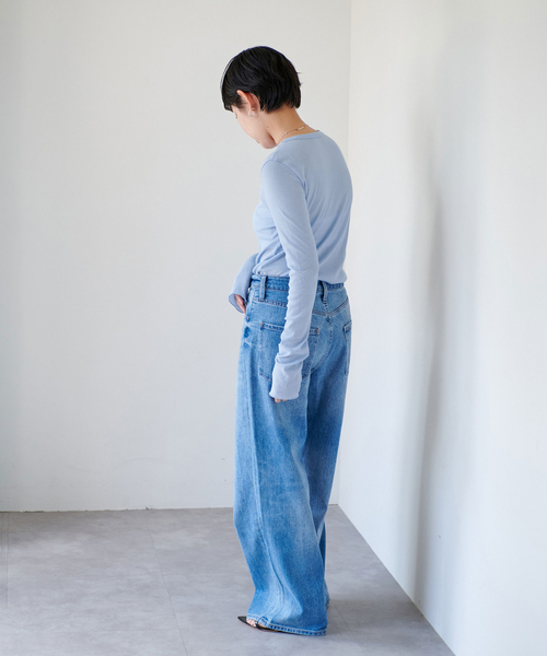 EMILY WEEK（エミリーウィーク）の「《WEB限定追加》パウダリーコットンプルオーバー（ベージュ）（Tシャツ/カットソー・レディース・サックスブルー/ホワイト/ベージュ・FREE）」の21枚目の写真