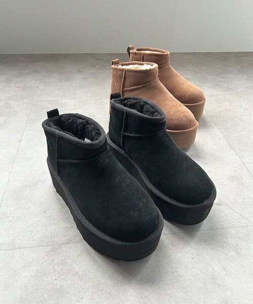 UGG（アグ）の「UGG/アグ ULTRA MINI PLATFORM 1135092-BLK/CHE（その他シューズ・レディース・ブラック/キャメル・25cm/24cm/23cm）」の6枚目の写真