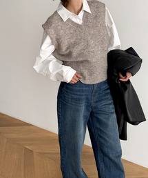 CANAL JEAN（キャナルジーン）の「El mar　ウール混Vネックニットベスト（ベスト）」