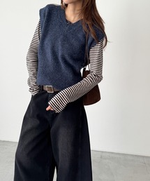 CANAL JEAN | El mar ウール混Vネックニットベスト(ベスト)