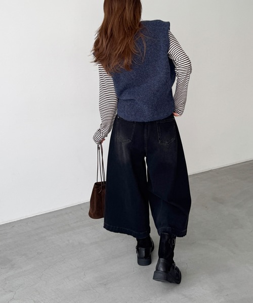 CANAL JEAN(キャナルジーン)の「El mar ウール混Vネックニットベスト(ベスト・レディース・ブラウン/ベージュ/ネイビー・ONE SIZE)」の11枚目の写真