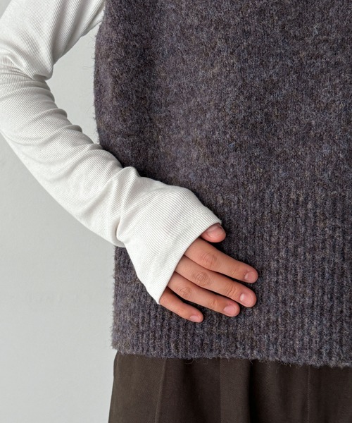 CANAL JEAN(キャナルジーン)の「El mar ウール混Vネックニットベスト(ベスト・レディース・ブラウン/ベージュ/ネイビー・ONE SIZE)」の17枚目の写真