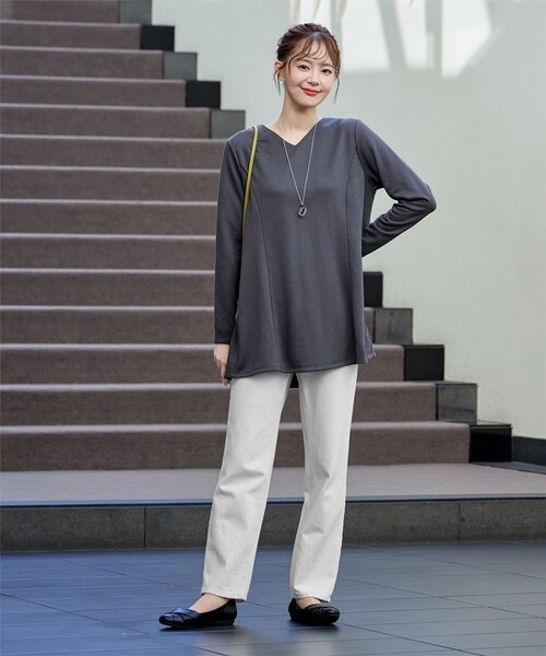 tシャツ バックフレア裏毛チュニック レディース Tiaclasse tシャツ バックフレア裏毛チュニック レディース